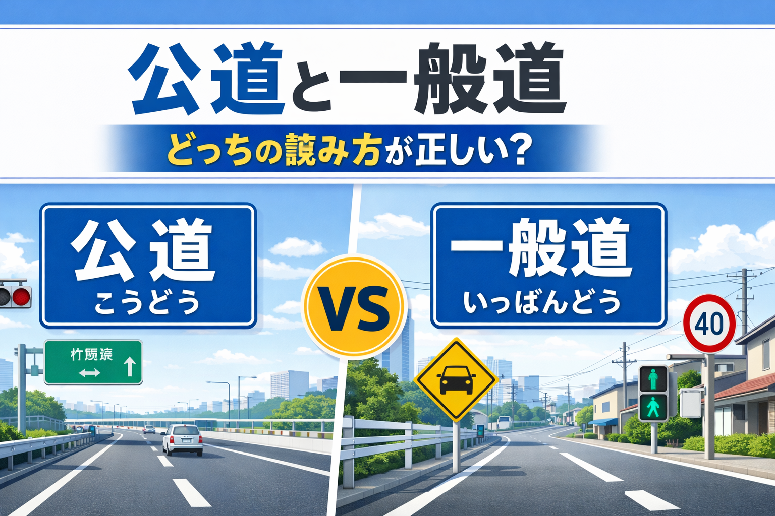 公道と一般道の違いを解説する記事のサムネイル